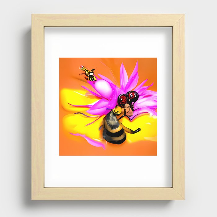 Abstract AI generative ART - Pollinate 3 Recessed Framed Print