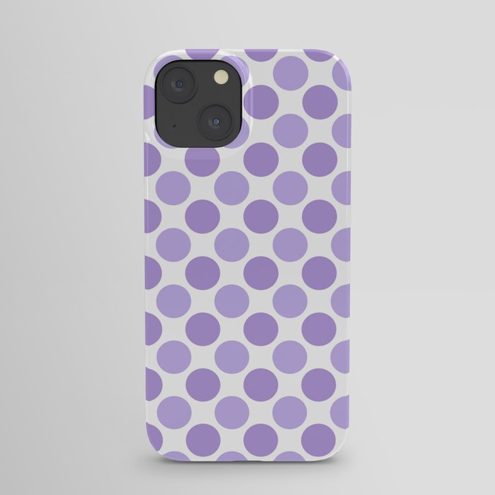 Modern trendy lavender lilac hipster polka dots iPhone Case