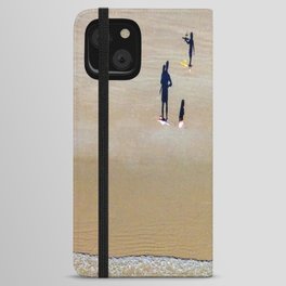 Australian Summer - Beach family - Aerial drone shadow art iPhone Wallet Case
