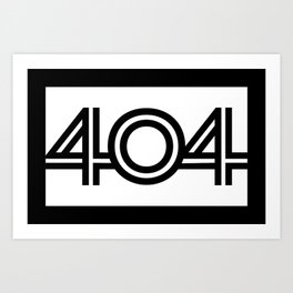 404 - Digits - Black with Black Border Art Print
