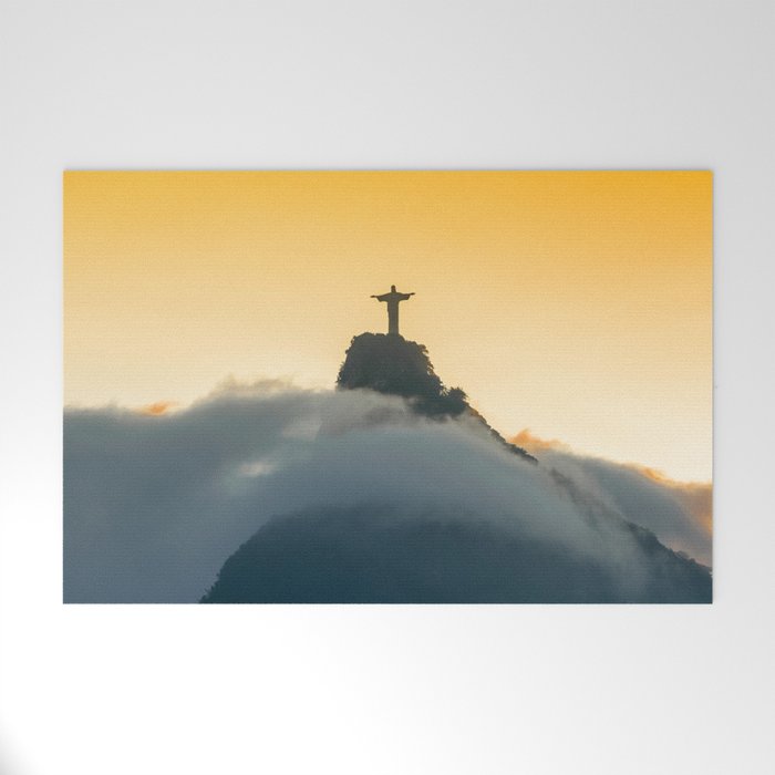 Brazil Photography - Christ The Redeemer Over The Clouds Welcome Mat