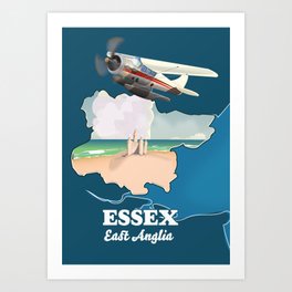 Essex East Anglia map Art Print