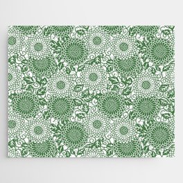 Green Floral Pattern Jigsaw Puzzle