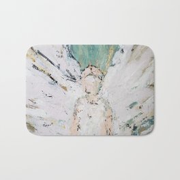 Abstract Angel Painting Bath Mat | Aqua, Spiritual, Faith, Painting, Women, Spirit, Religious, Digital, Paletteknife, Blue 