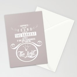 Happiness can be found even in the darkest of times quote harry potter Stationery Cards