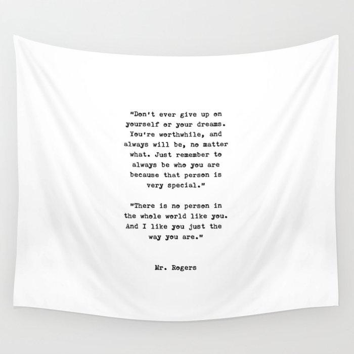 Mr. Rogers | Typewriter Style Quote Wall Tapestry