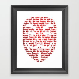 Anonymous motto mask red Framed Art Print