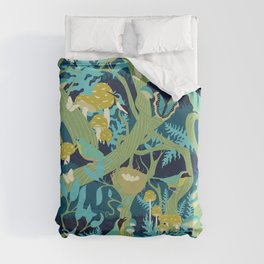 North American Forest Pattern (Greens) Duvet Cover