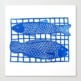 Grilled Fish: Blue Canvas Print