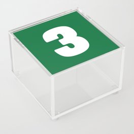 3 (White & Olive Number) Acrylic Box