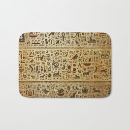 Ancient Egyptian Hieroglyphics Bath Mat | Hieroglyph, Osiris, Gold, Egypt, Ra, Sphinx, Thoth, Obelisk, Graphicdesign, Ancientegyptian 