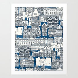 York toile blue Art Print