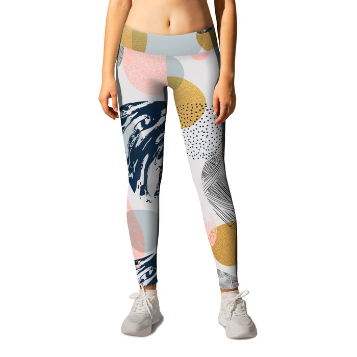 Pattern circles abstract shapes and textures Leggings