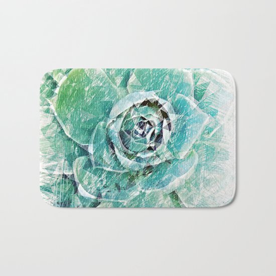 Greenery on Succulent Bath Mat