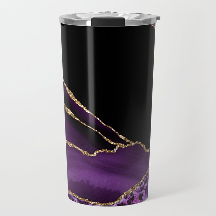 Purple & Gold Agate Texture 14 Travel Mug