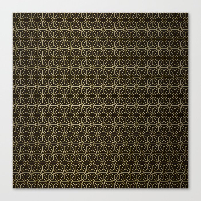 Asanoha Pattern Gold-Gradient  Canvas Print