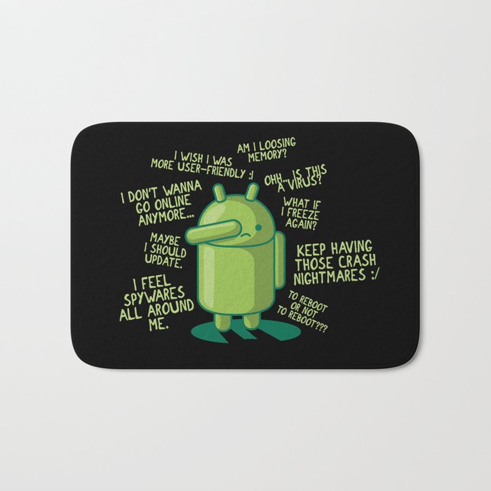 Paranoid Android Bath Mat By Letter Q Society6