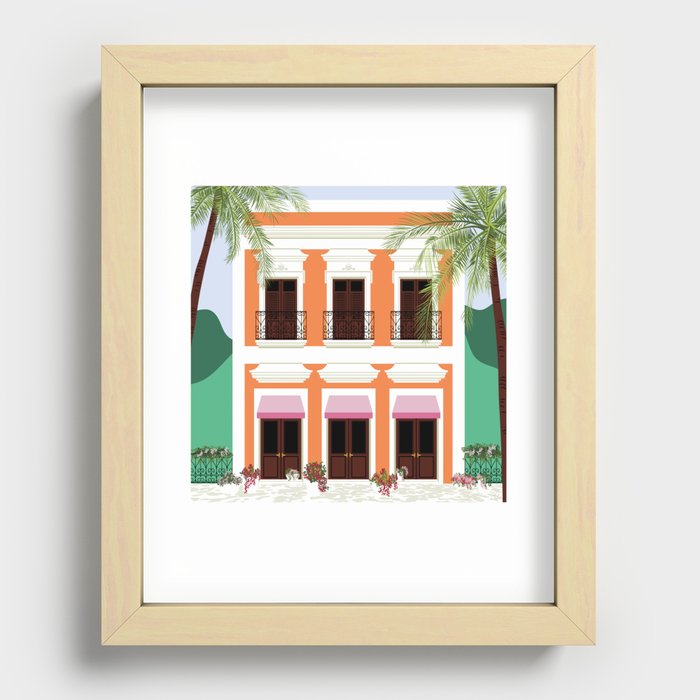 Puerto Rico Orange House Recessed Framed Print