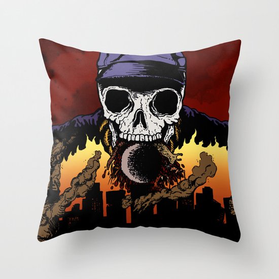 "Hip Hop Horror" by Cap Blackard Throw Pillow