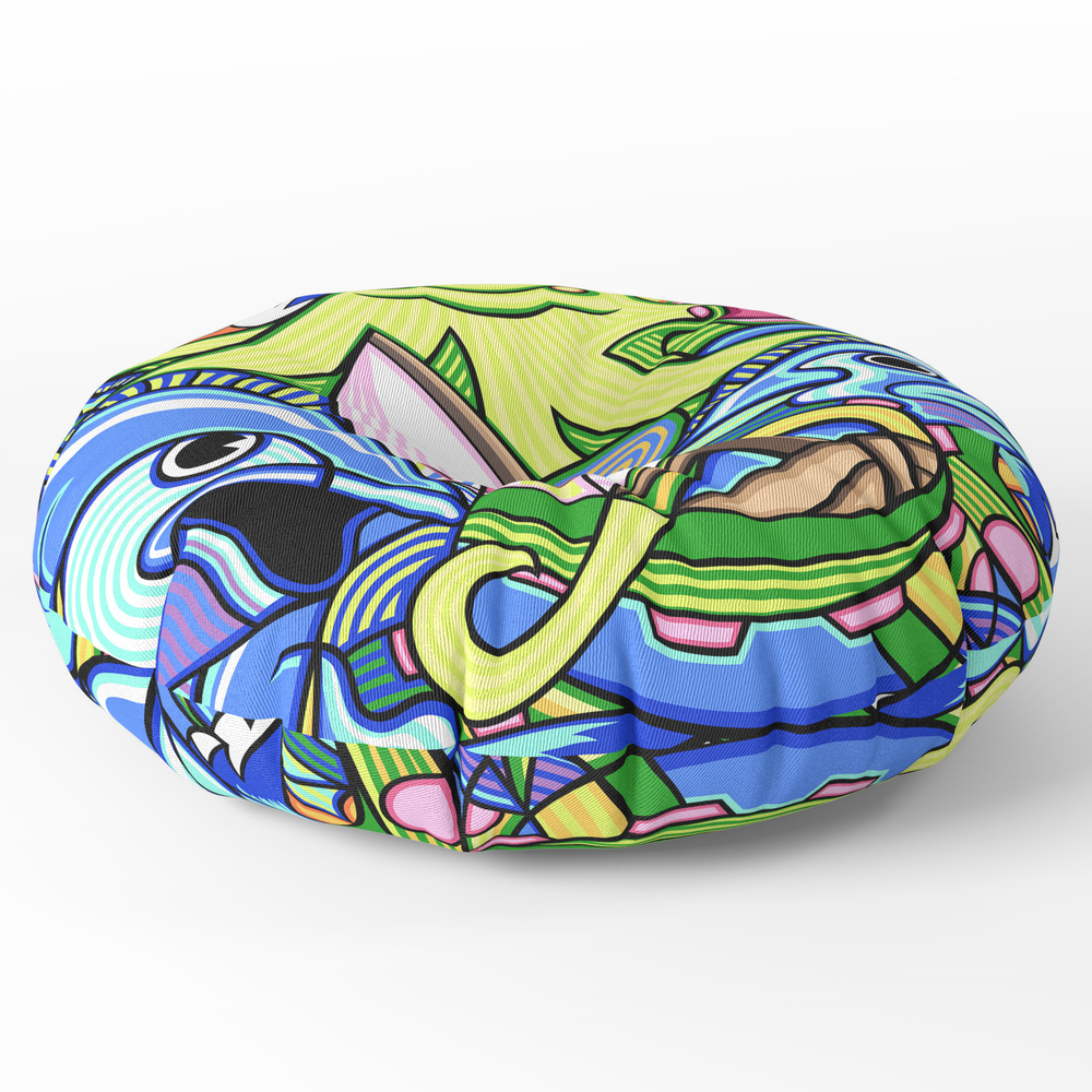 Out to Sea Round Floor Pillow - x 26