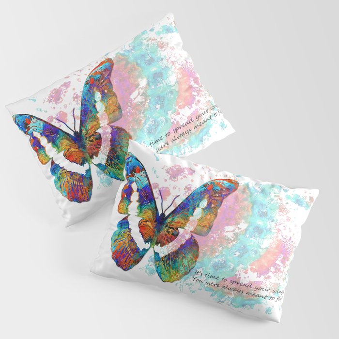 Spreading Your Wings - Colorful Butterfly Wings Art Pillow Sham