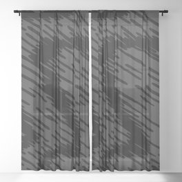 Dark abstract swirls pattern, Line abstract splatter Digital Illustration Background Sheer Curtain