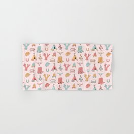 Cute Cowgirl Pattern, Cowboy Print Hand & Bath Towel