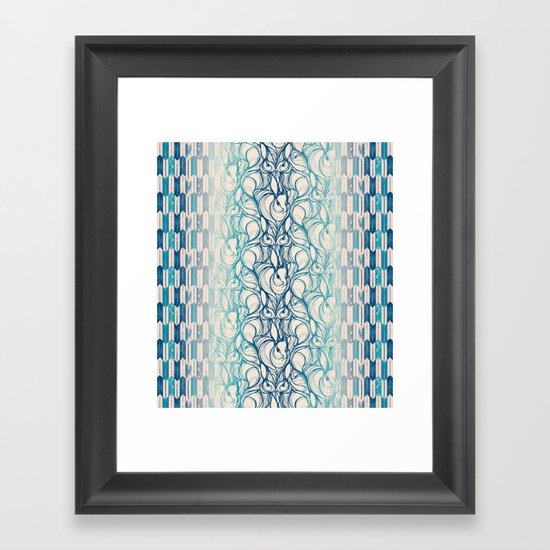 Rabbit Run Navy Framed Art Print