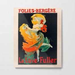 1897 Vintage Poster - Folies Bergere: Loie Fuller - Jules Chéret Metal Print | French, Artprint, Vintageposter, Painting, Vintageart, Dancer, Bistro, Model, Modern, Pub 