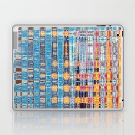Blue And Yellow Distorted Criss Cross  Laptop Skin