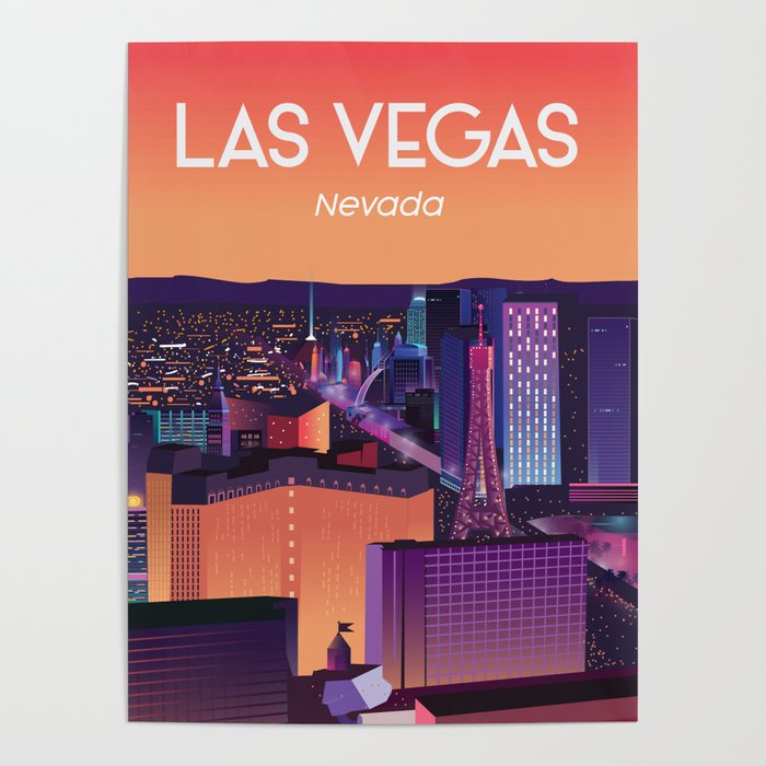 Las Vegas Nevada  travel poster  Poster