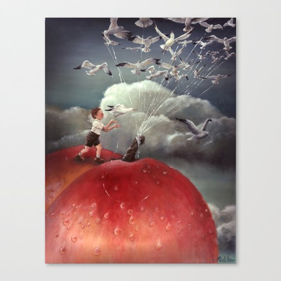Climbing towards the heavens - From James and the Giant Peach - By Roland Dahl Canvas Print