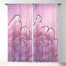 pop-art flower Sheer Curtain