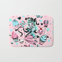 Mint Sugar Pinup Doll Bath Mat | Pink, Pastelgoth, Girly, Halloween, Drawing, Pinup, Retro, Cupcakes, Pinupgirl, Doll 