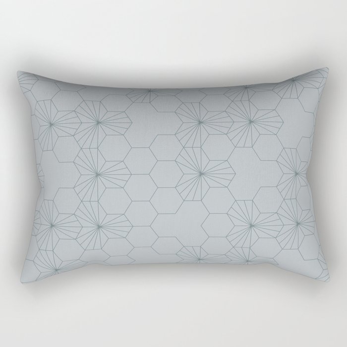Geometric flowers light slate gray Rectangular Pillow