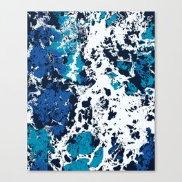 Liquid Patience, Abstract Ocean Sea Water Waves, Eclectic Scandinavian Texture Foam Neutral Nordic Canvas Print