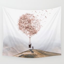 Flying Dandelion Wall Tapestry