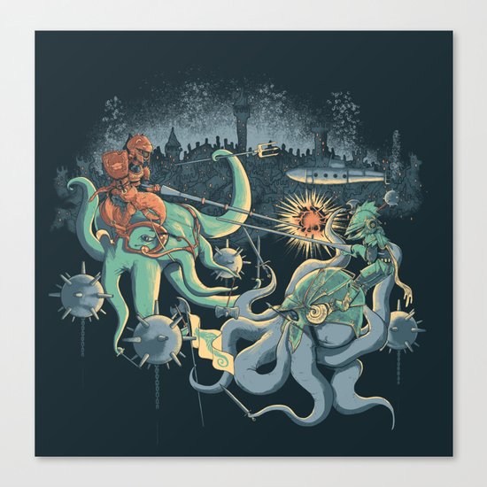 A Midnight Subaquatic Knights Tale Canvas Print