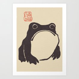 Grumpy Frog Unimpressed Matsumoto hoji Art Print