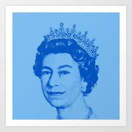 Queen Elizabeth Blue Art Print