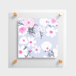 Modern Spring Wildflowers Pastel Periwinkle Floating Acrylic Print