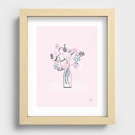 Mini Bouquets from cafes — pink and emerald theme Recessed Framed Print