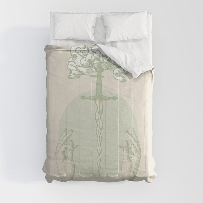 Coelitus impendet - green Comforter
