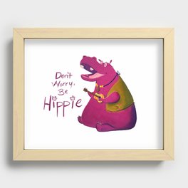 Hippie Hippo Recessed Framed Print