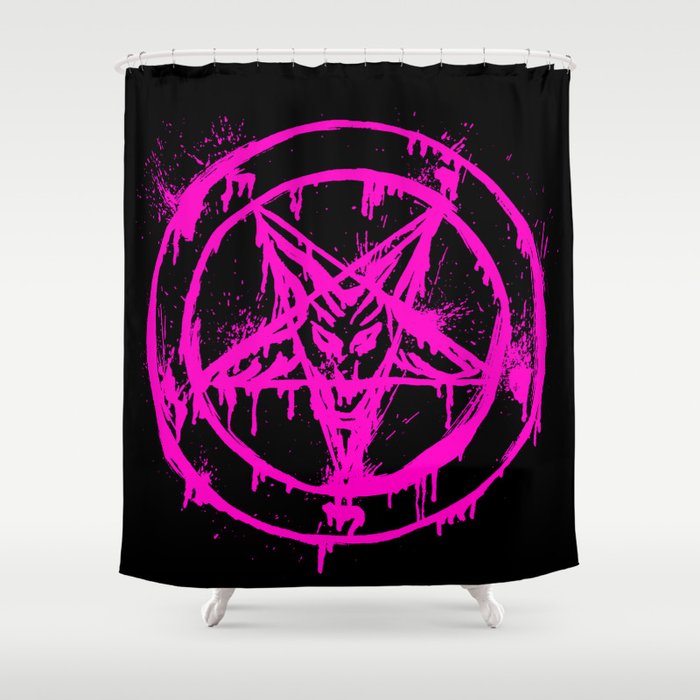 Pink Pentagram Shower Curtain