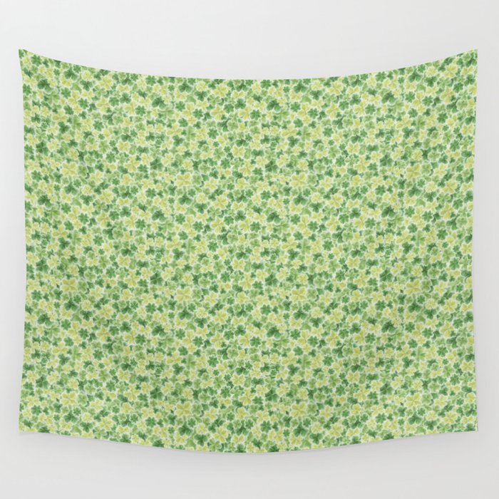 Frosty Clovers Wall Tapestry