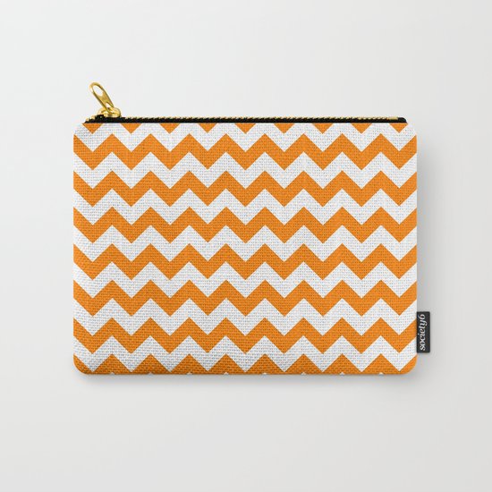 Chevron (Orange/White) Carry-All Pouch