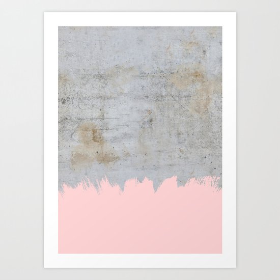 Paint with pink on concrete Art Print