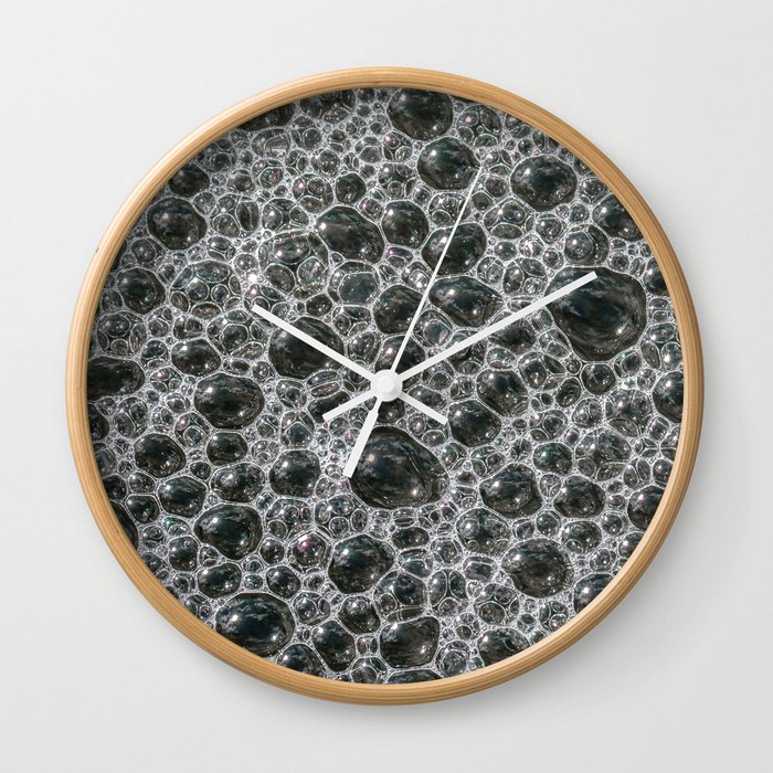 Bubbles Frozen in Time. Photograph Wall Clock