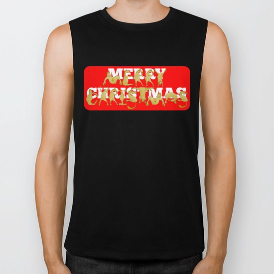 Merry Christmas Ponies Biker Tank